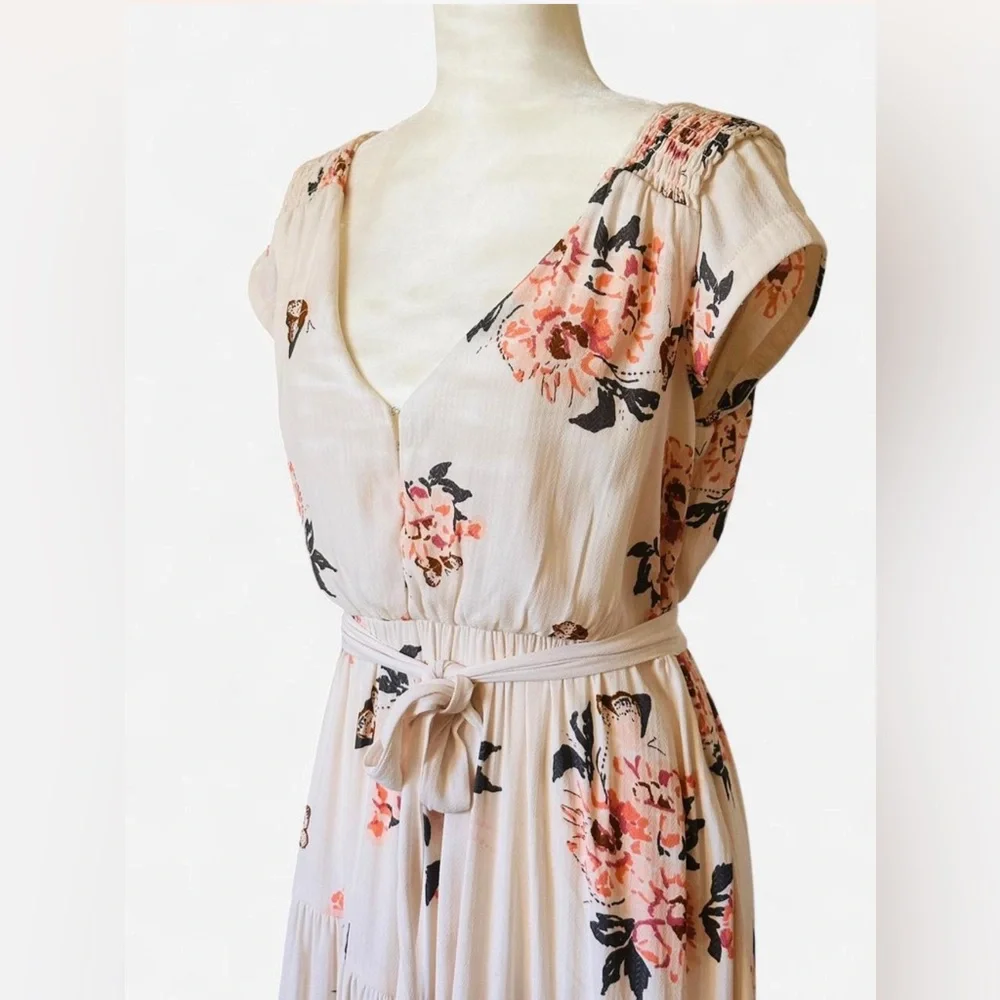 Free People Floral Maxi Dress - White and Pink - Picture 3 of 5
